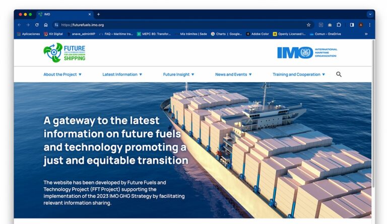 Web de nuevos combustibles para el transporte marítimo